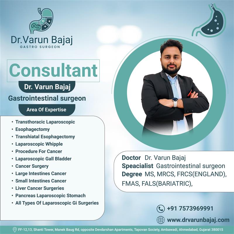 Gastrointestinal Surgeon in Ahmedabad - Dr Varun Bajaj