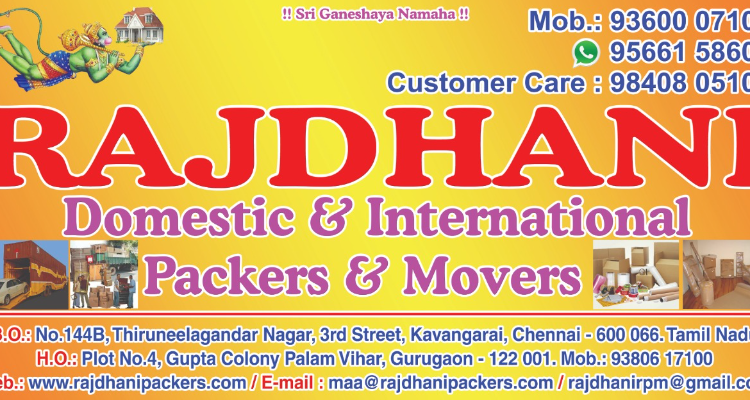 Rajdhani domestics international packers and movers