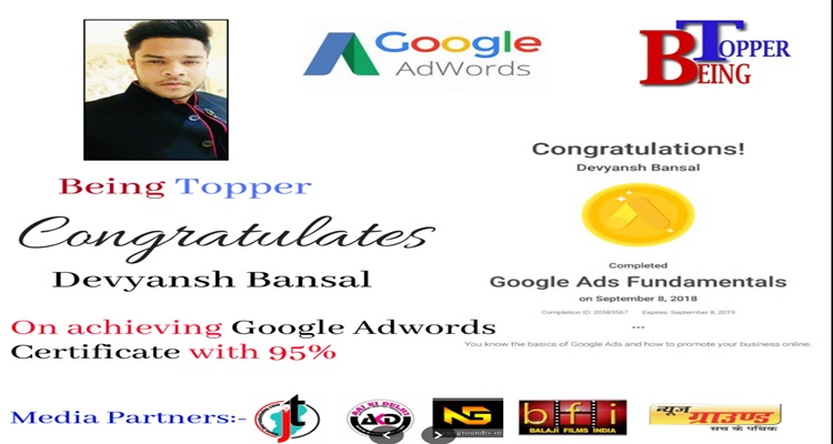 Being Topper- Best Digital Marketing Institute